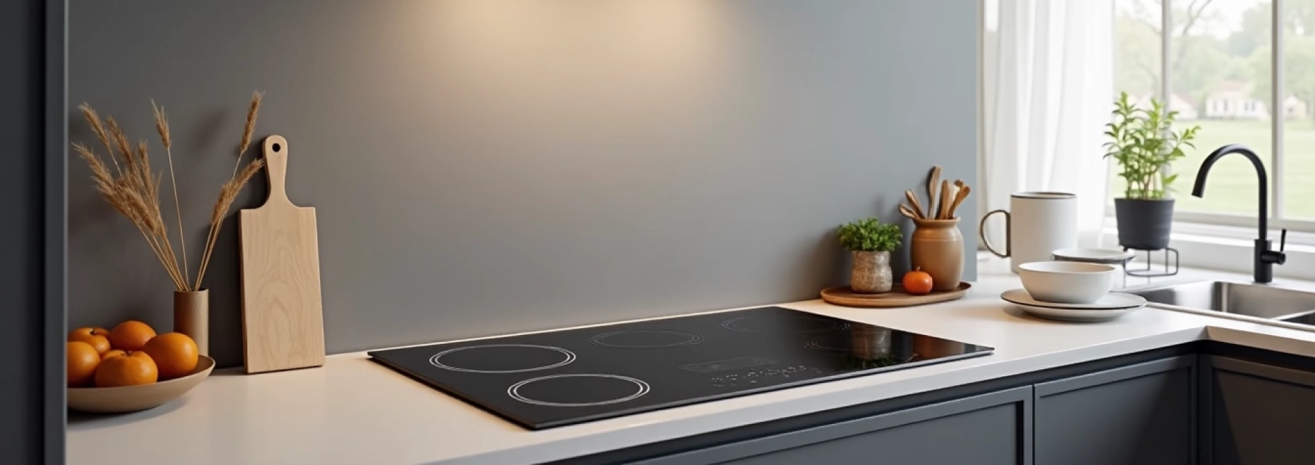 Plaque induction à hotte intégrée