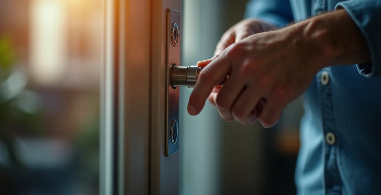 Mains ajustant un dispositif de sécurité avec précision