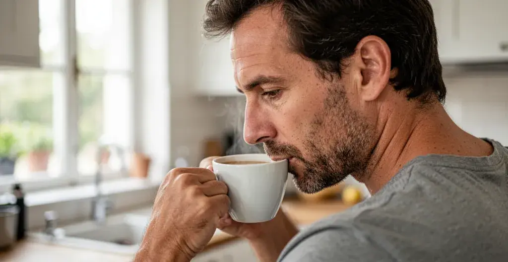 Homme humant café Senseo expression concentrée découverte aromatique